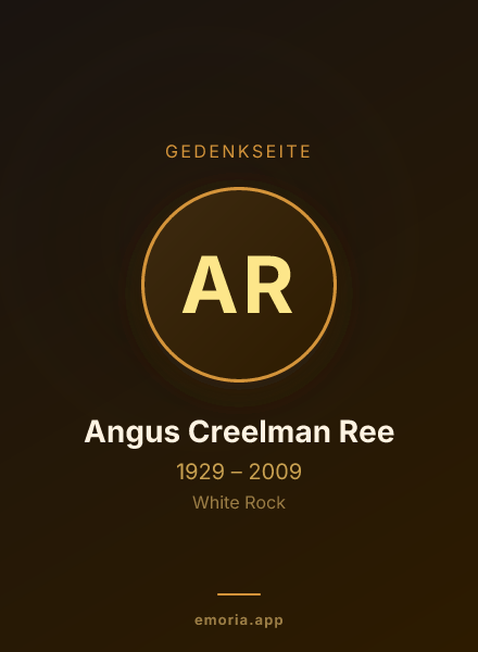 Gedenkportrait von Angus Creelman Ree