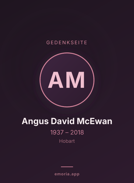 Gedenkportrait von Angus David McEwan