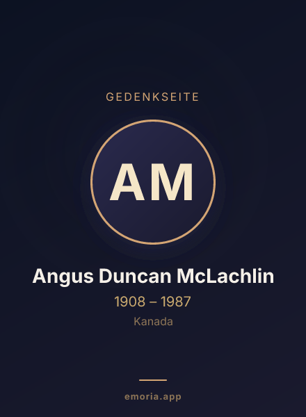 Gedenkportrait von Angus Duncan McLachlin