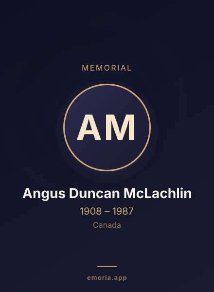 Memorial portrait of Angus Duncan McLachlin