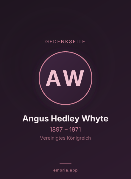 Gedenkportrait von Angus Hedley Whyte