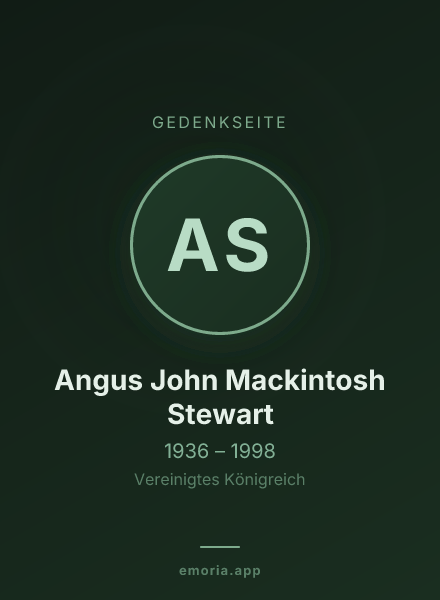 Gedenkportrait von Angus John Mackintosh Stewart