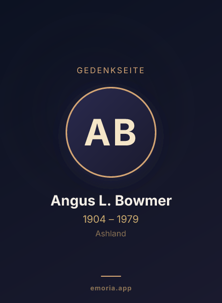 Gedenkportrait von Angus L. Bowmer