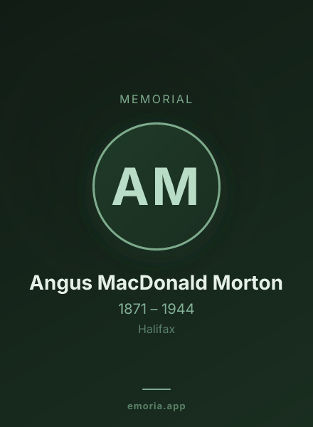 Memorial portrait of Angus MacDonald Morton
