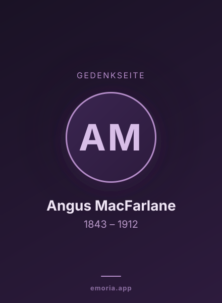 Gedenkportrait von Angus MacFarlane