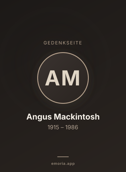 Gedenkportrait von Angus Mackintosh