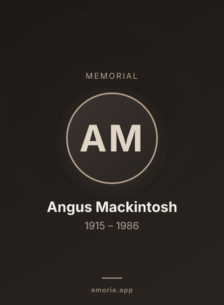 Memorial portrait of Angus Mackintosh