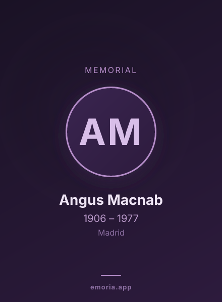 Memorial portrait of Angus Macnab