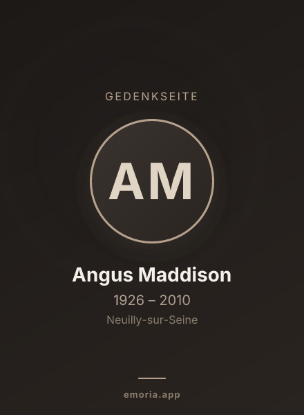 Gedenkportrait von Angus Maddison