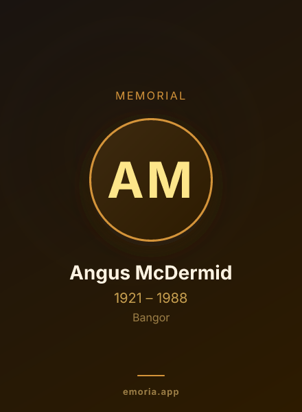 Memorial portrait of Angus McDermid