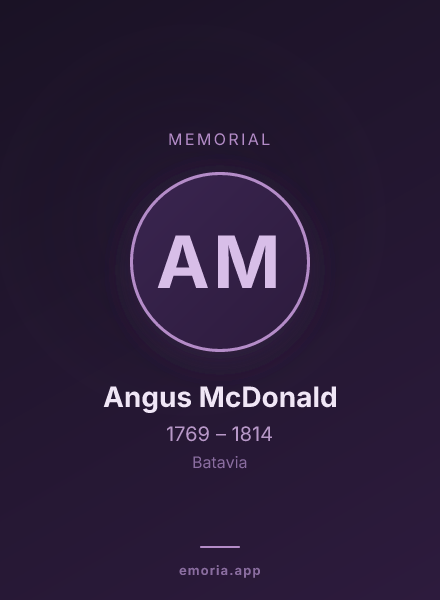 Memorial portrait of Angus McDonald