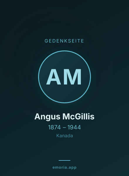 Gedenkportrait von Angus McGillis