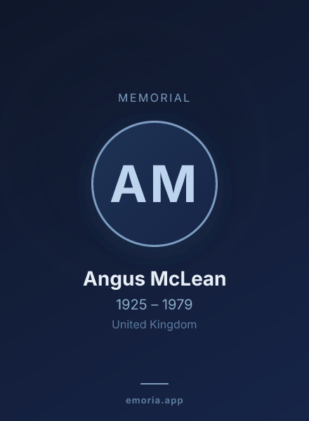 Memorial portrait of Angus McLean