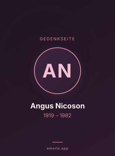 Gedenkportrait von Angus Nicoson