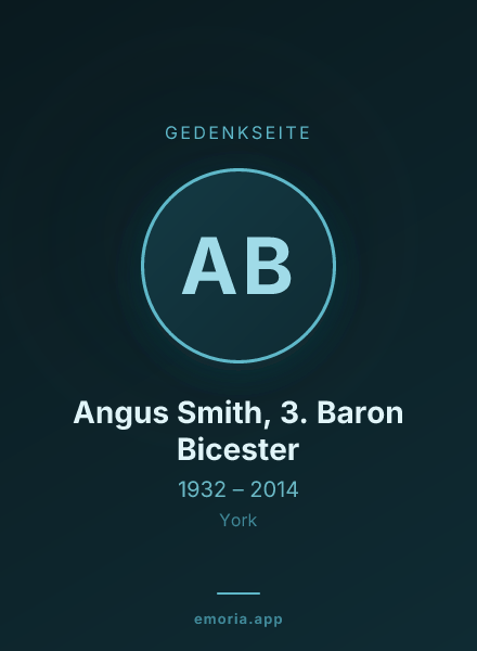 Gedenkportrait von Angus Smith, 3. Baron Bicester