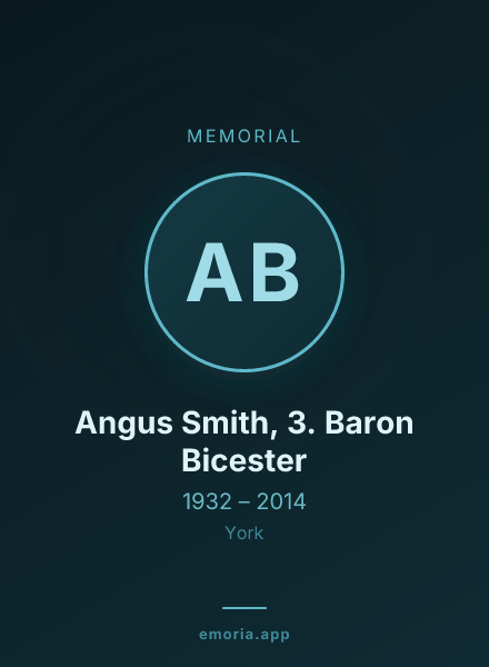 Memorial portrait of Angus Smith, 3. Baron Bicester