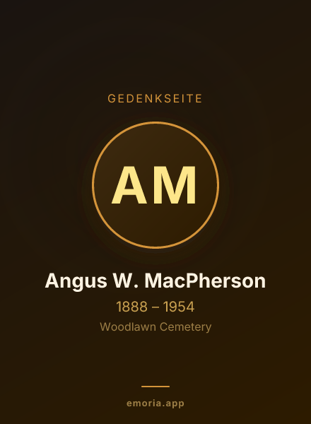 Gedenkportrait von Angus W. MacPherson