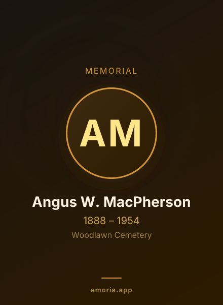 Memorial portrait of Angus W. MacPherson