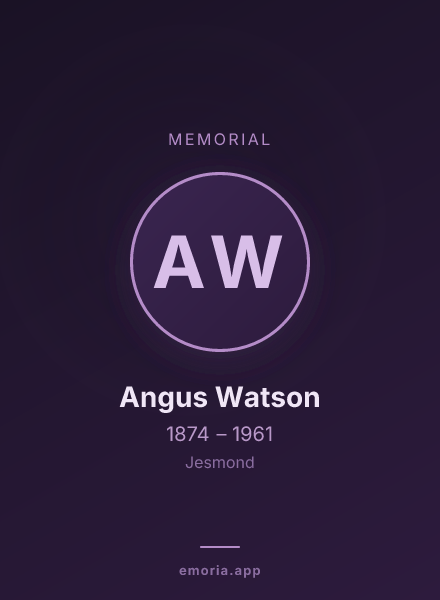 Memorial portrait of Angus Watson