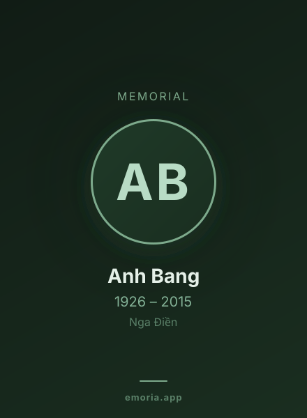 Memorial portrait of Anh Bang