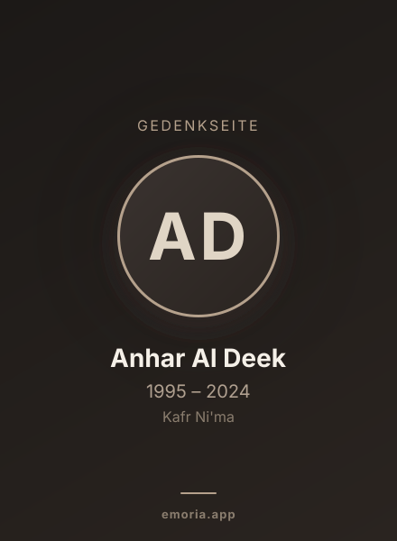 Gedenkportrait von Anhar Al Deek