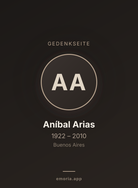 Gedenkportrait von Aníbal Arias