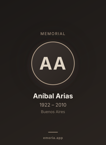 Memorial portrait of Aníbal Arias