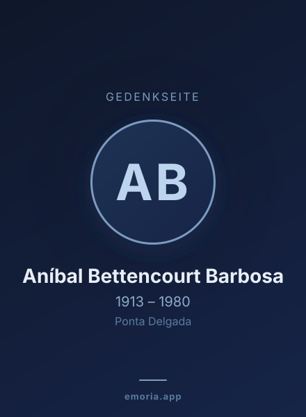 Gedenkportrait von Aníbal Bettencourt Barbosa