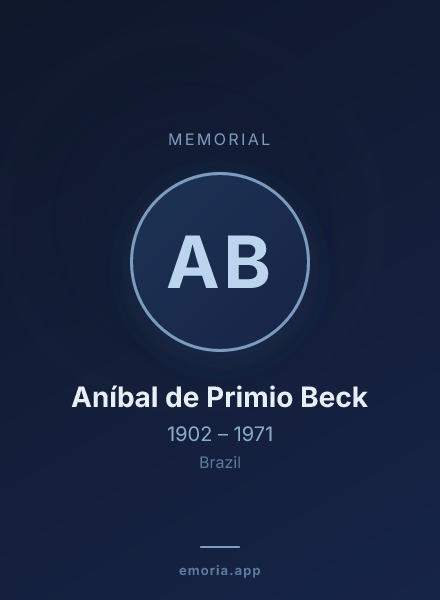 Memorial portrait of Aníbal de Primio Beck