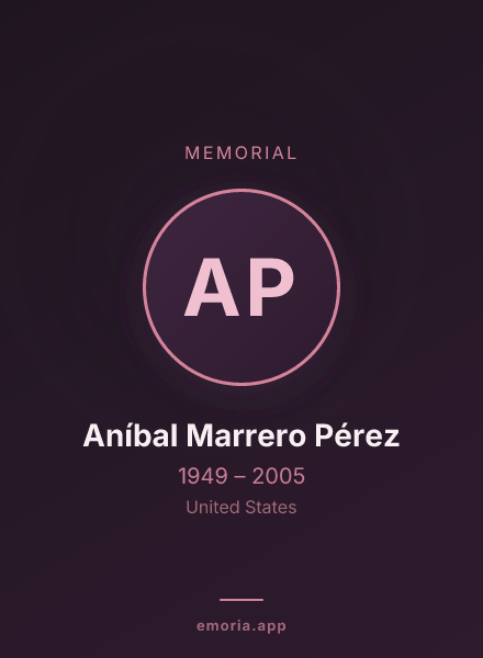 Memorial portrait of Aníbal Marrero Pérez