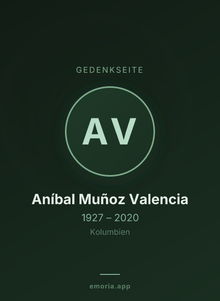 Gedenkportrait von Aníbal Muñoz Valencia