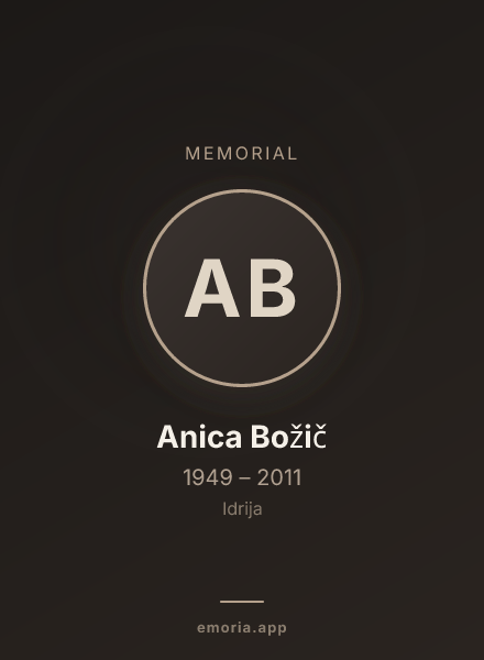 Memorial portrait of Anica Božič