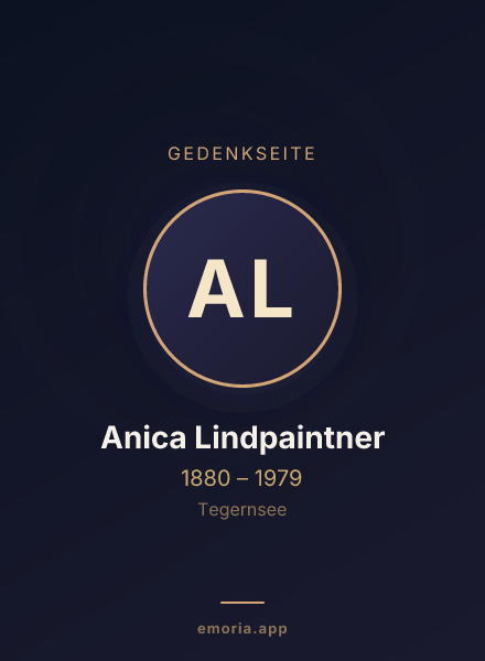 Gedenkportrait von Anica Lindpaintner