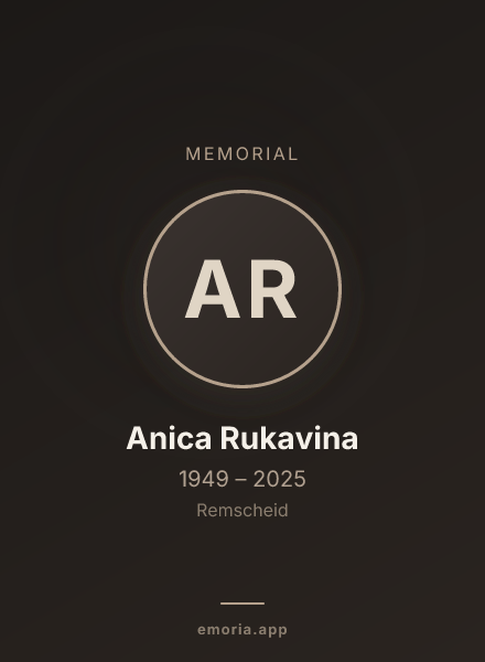 Memorial portrait of Anica Rukavina