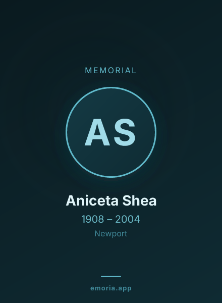 Memorial portrait of Aniceta Shea