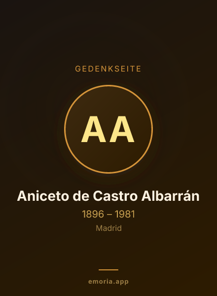 Gedenkportrait von Aniceto de Castro Albarrán