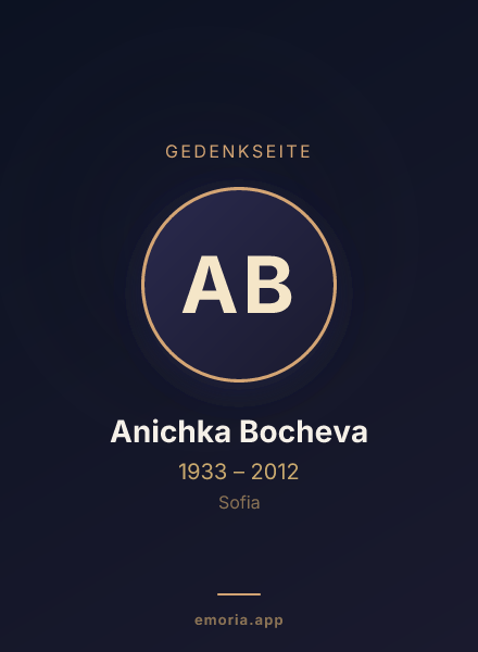 Gedenkportrait von Anichka Bocheva