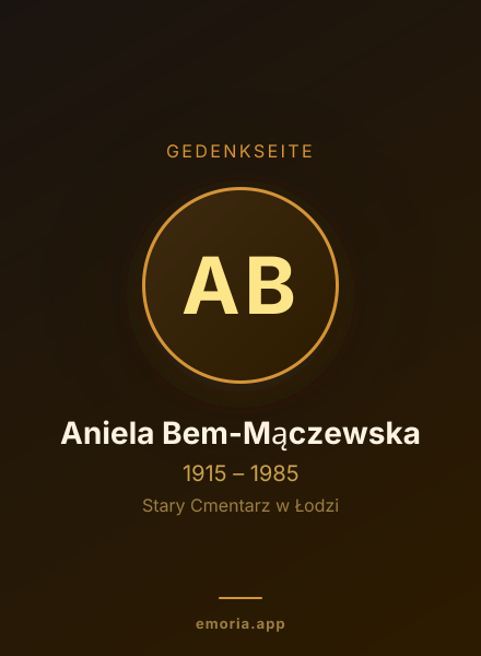 Gedenkportrait von Aniela Bem-Mączewska