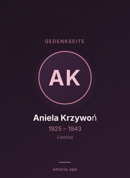 Gedenkportrait von Aniela Krzywoń