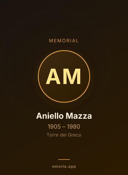 Memorial portrait of Aniello Mazza