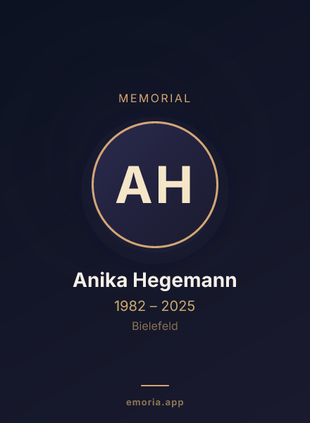 Memorial portrait of Anika Hegemann