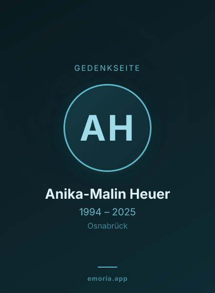Gedenkportrait von Anika-Malin Heuer