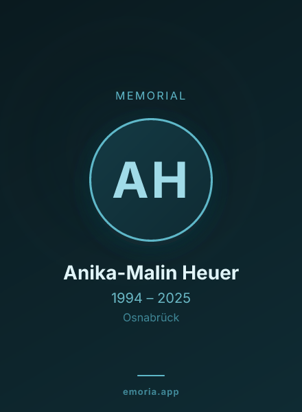 Memorial portrait of Anika-Malin Heuer