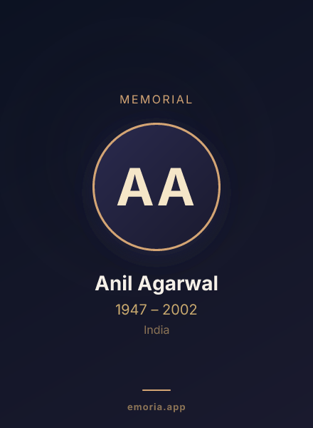 Memorial portrait of Anil Agarwal