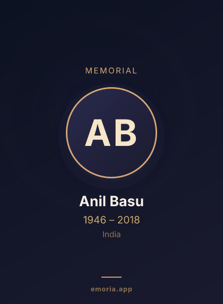 Memorial portrait of Anil Basu
