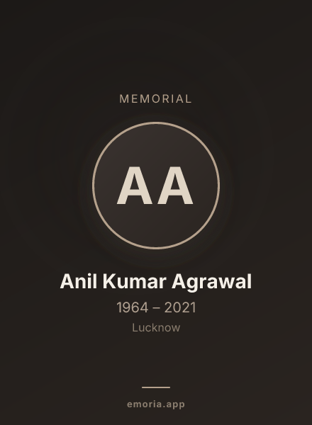 Memorial portrait of Anil Kumar Agrawal