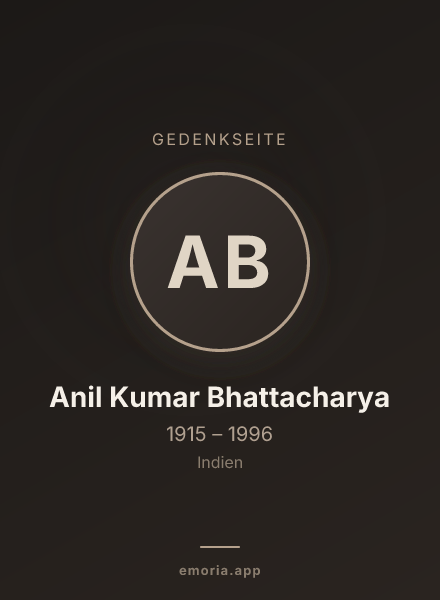 Gedenkportrait von Anil Kumar Bhattacharya