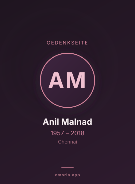 Gedenkportrait von Anil Malnad