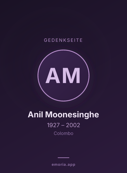 Gedenkportrait von Anil Moonesinghe
