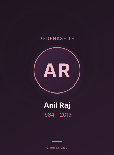 Gedenkportrait von Anil Raj